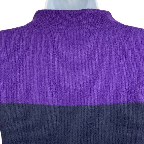 J.Crew Merino Wool Sweater Purple Black XXS - Picture 4 of 9